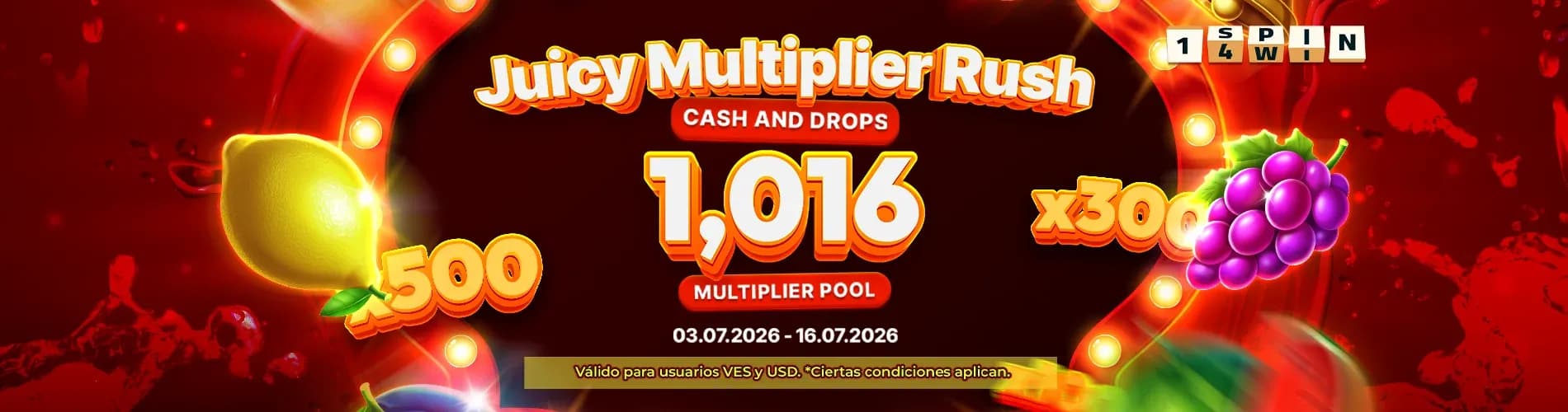 1spin4win Juicy Multiplier Rush VEN